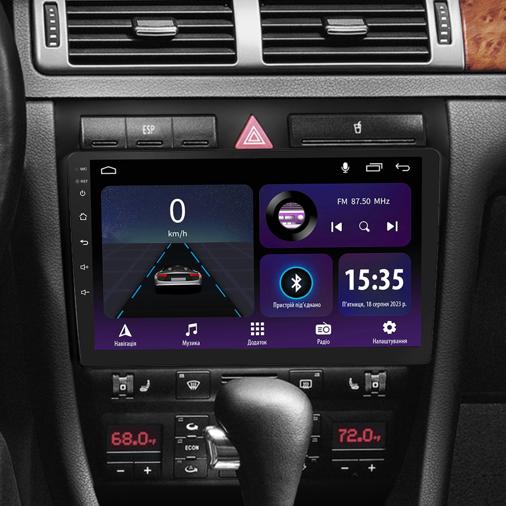 Автомобільна штатна магнітола SIGMA E9232 ANDROID 10 2+32 Gb Audi A6 2 1997-2004 S6 2 1999-2004 RS6 1 2002-2006 9" дюймів