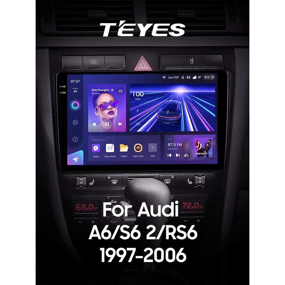Штатная магнитола Teyes CC3 4+64 Gb Audi A6 2 1997-2004 S6 2 1999-2004 RS6 1 2002-2006 9" 2k