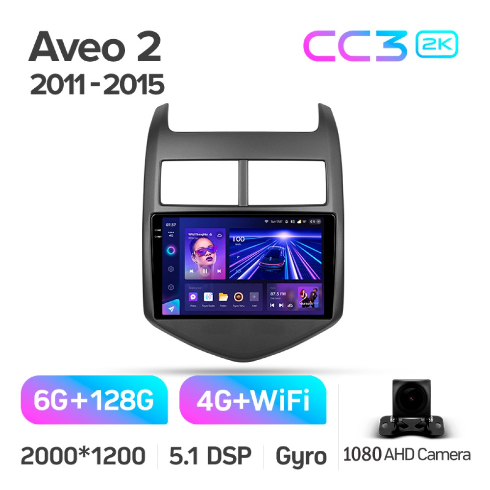 Штатна магнітола Teyes CC3 6+128 Gb Chevrolet Aveo 2 2011-2015 9" 2k
