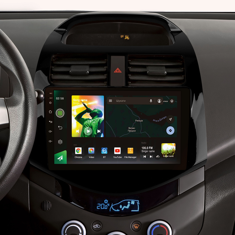 Штатна магнітола SIGMA X9232 ANDROID 10 2+32 Gb 4G DSP Chevrolet Spark M300 2009 - 2016 (F1) 9"
