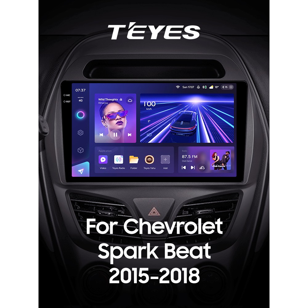 Штатная магнитола Teyes CC3 4+32 Gb Chevrolet Spark Beat (F2) 2015-2018 9" 2k