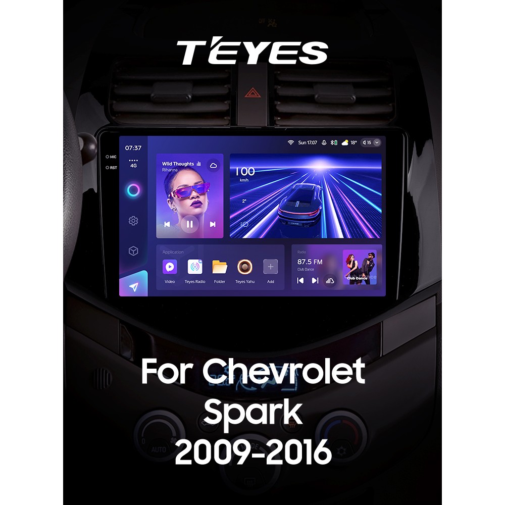Штатна магнітола Teyes CC3 6+128 Gb Chevrolet Spark M300 2009 - 2016 (F1) 9" 2k