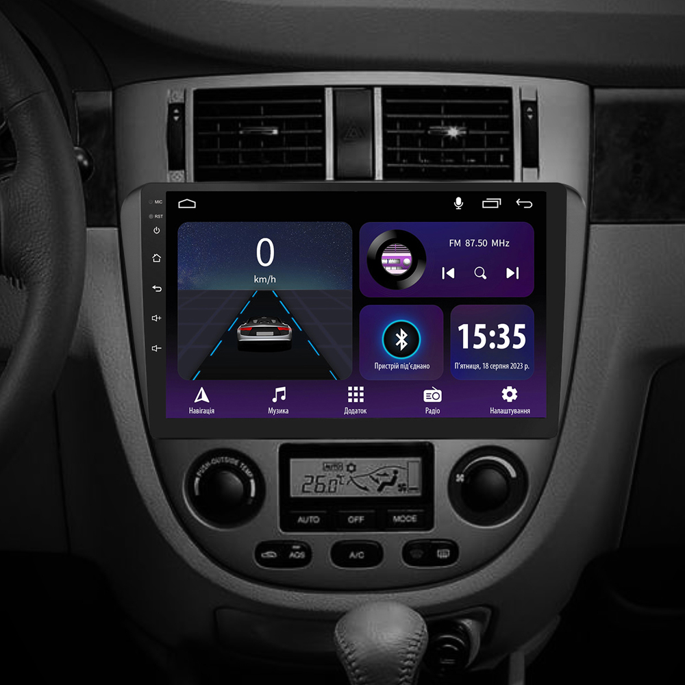 Автомобільна штатна магнітола SIGMA E10232 ANDROID 10 2+32 Gb Chevrolet Lacetti J200 For Buick Excelle Hrv 2004-2013 For Daewoo Gentra 2 2013-2015 (F2) 10" дюймів