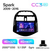 Штатная магнитола Teyes CC3 4+32 Gb Chevrolet Spark M300 2009 - 2016 (F1) 9" 2k