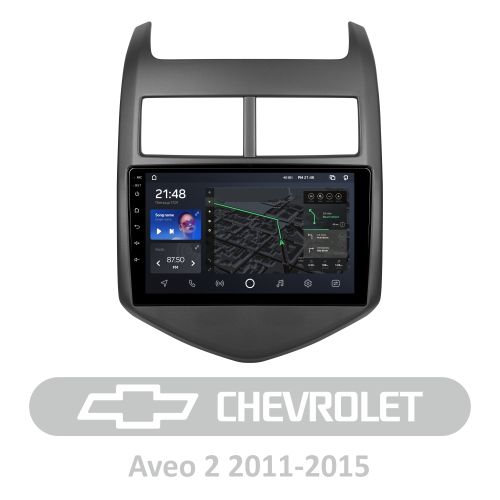 Штатна магнітола AMS T910 6+128 Gb Chevrolet Aveo 2 2011-2015 9"