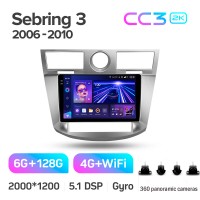 Штатная магнитола Teyes CC3 6+128 Gb с круговым обзором 360° Chrysler Sebring 3 JS 2006-2010 9" 2k (L1)
