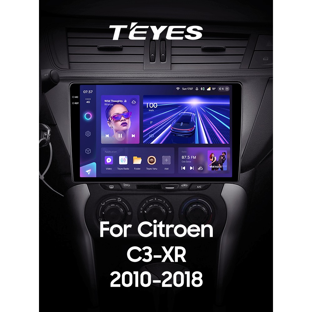 Штатна магнітола Teyes CC3 6+128 Gb з коловим оглядом 360° Citroen C3-XR (F2) 2010-2018 10" 2k
