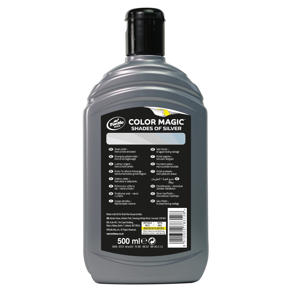 Поліроль для кузова з відновленням кольору Turtle Wax Color Magic Silver срібна 500 мл