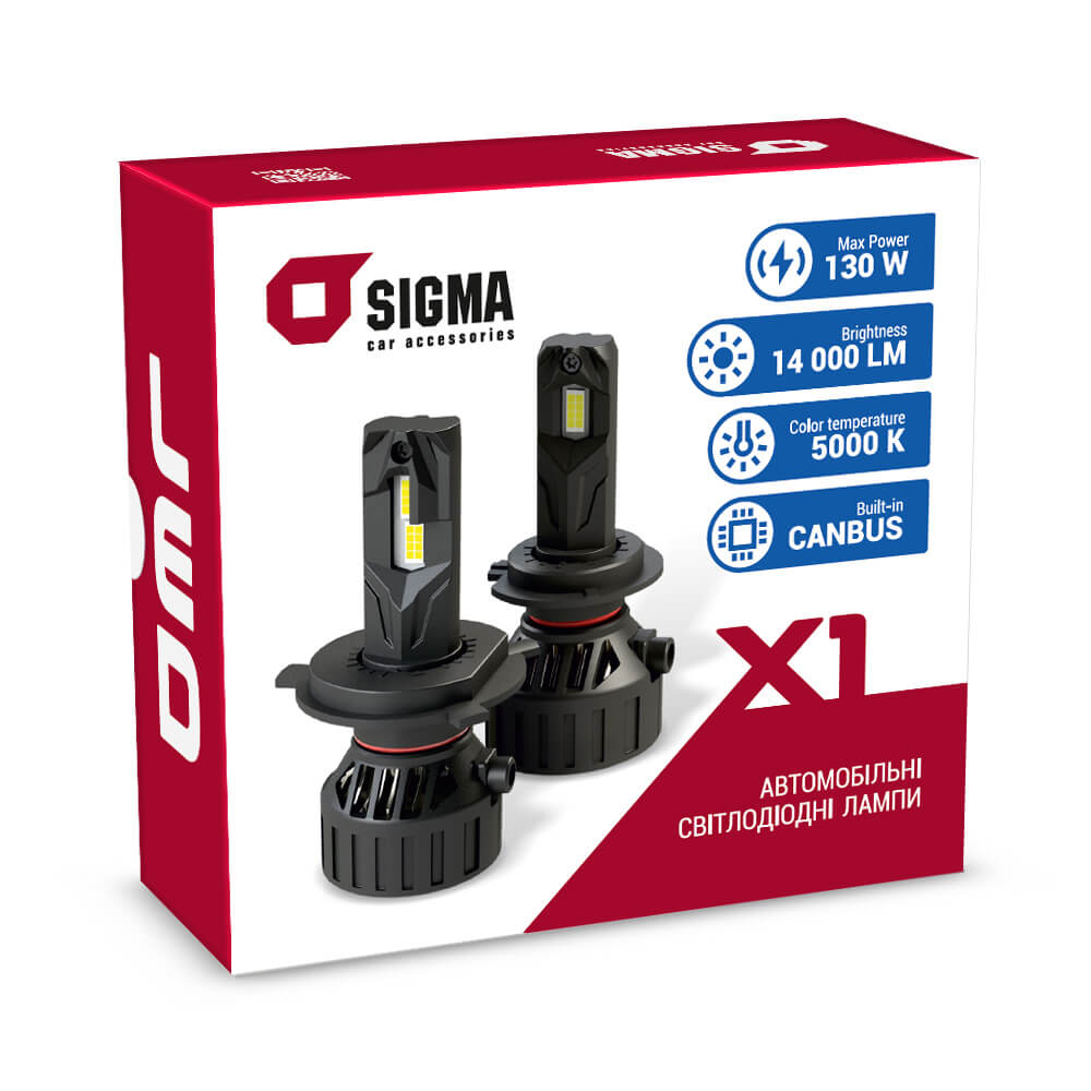 Комплект Led ламп Sigma X1 65W 5000K Can HB3/HB4