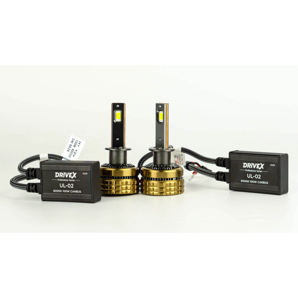 Комплект LED ламп DriveX UL-02 H1 6000K 100W CAN