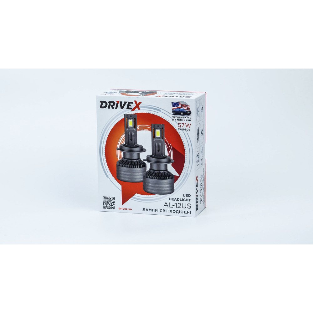 Комплект автомобільних LED ламп DriveX AL-12US HB4 (9006) 57W SUPER CAN 9-36V 6000K