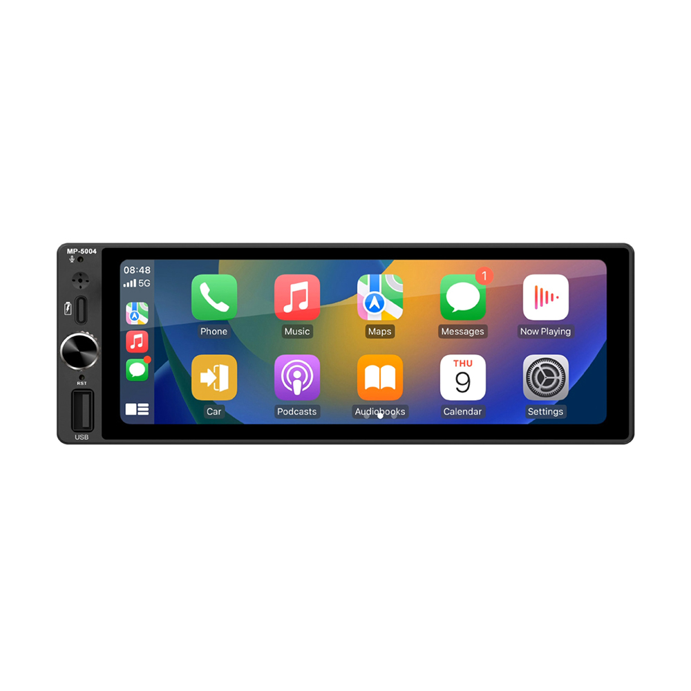 Сенсорна автомобільна магнітола 1Din CYCLONE MP-5004 CarPlay/Android Auto