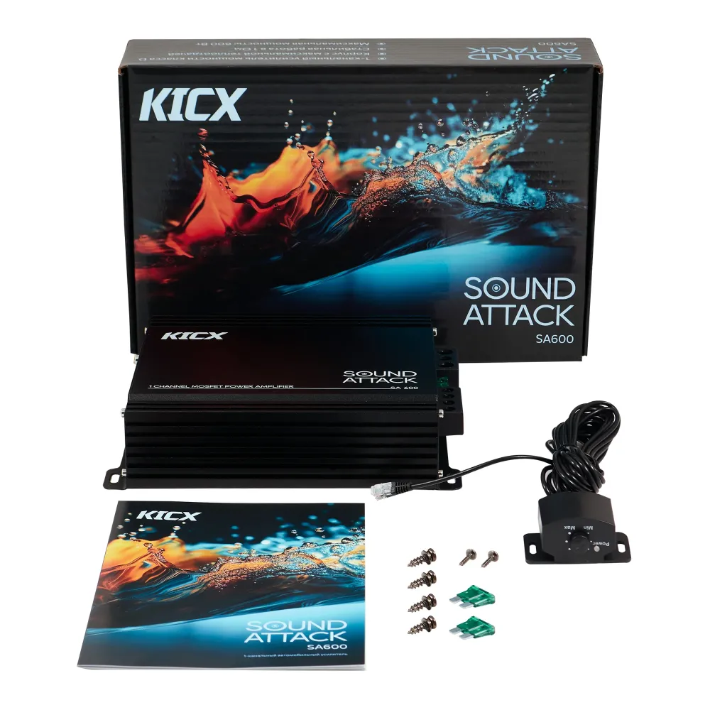 Автомобільний 1-канальний підсилювач звуку Kicx SA600D моноблок