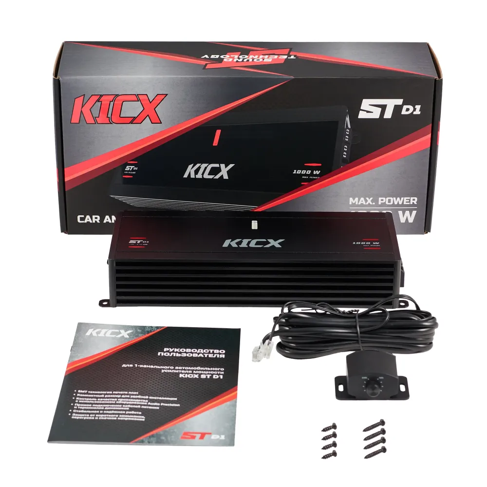 Одноканальний підсилювач звуку Kicx ST D1 моноблок