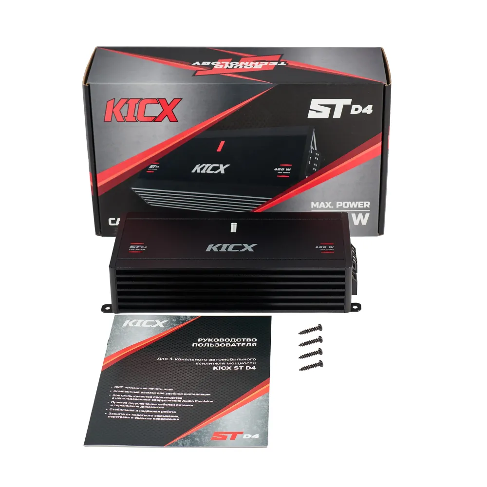 Чотириканальний підсилювач звуку Kicx ST D4