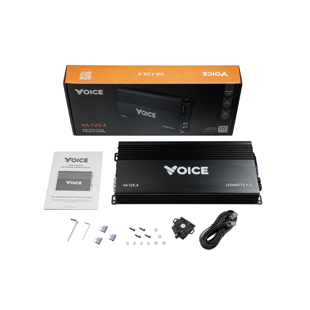 Автомобільний підсилювач звуку Voice VA-125.4 на 4 канали