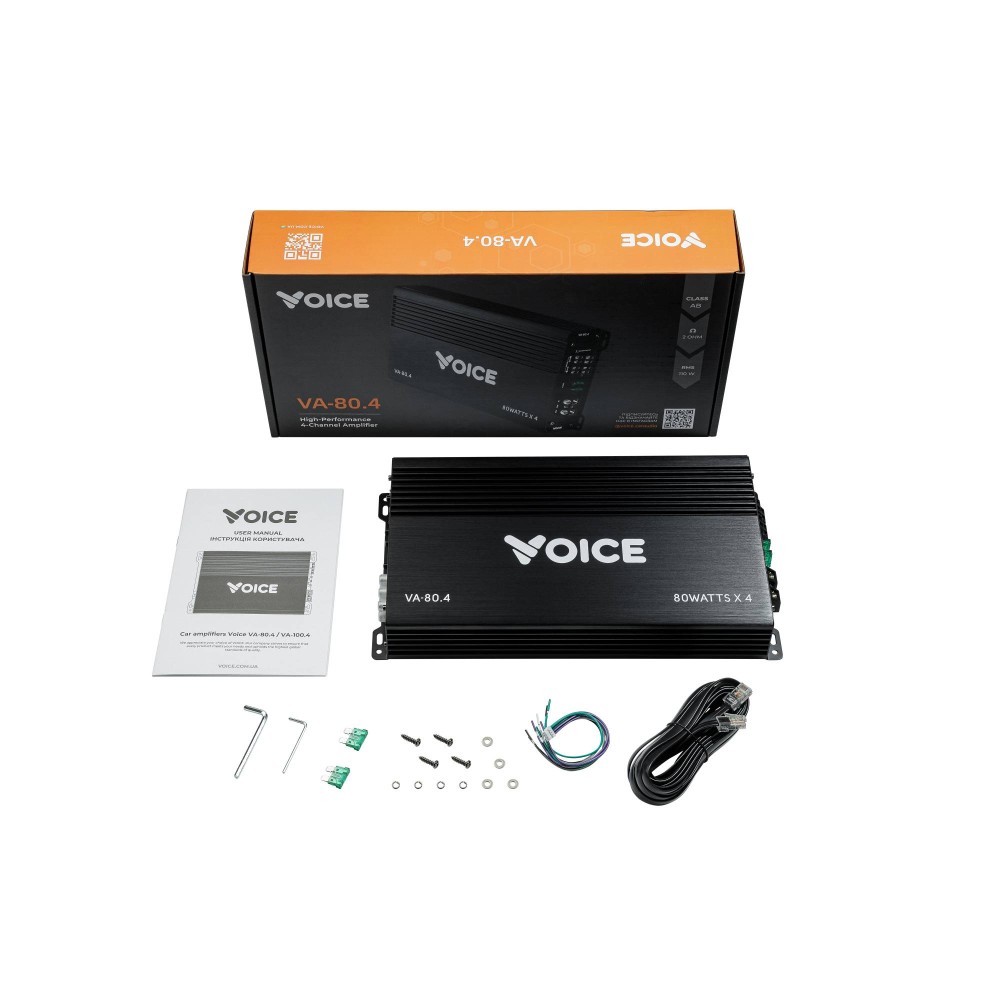 Автомобільний підсилювач звуку Voice VA-80.4 на 4 канали