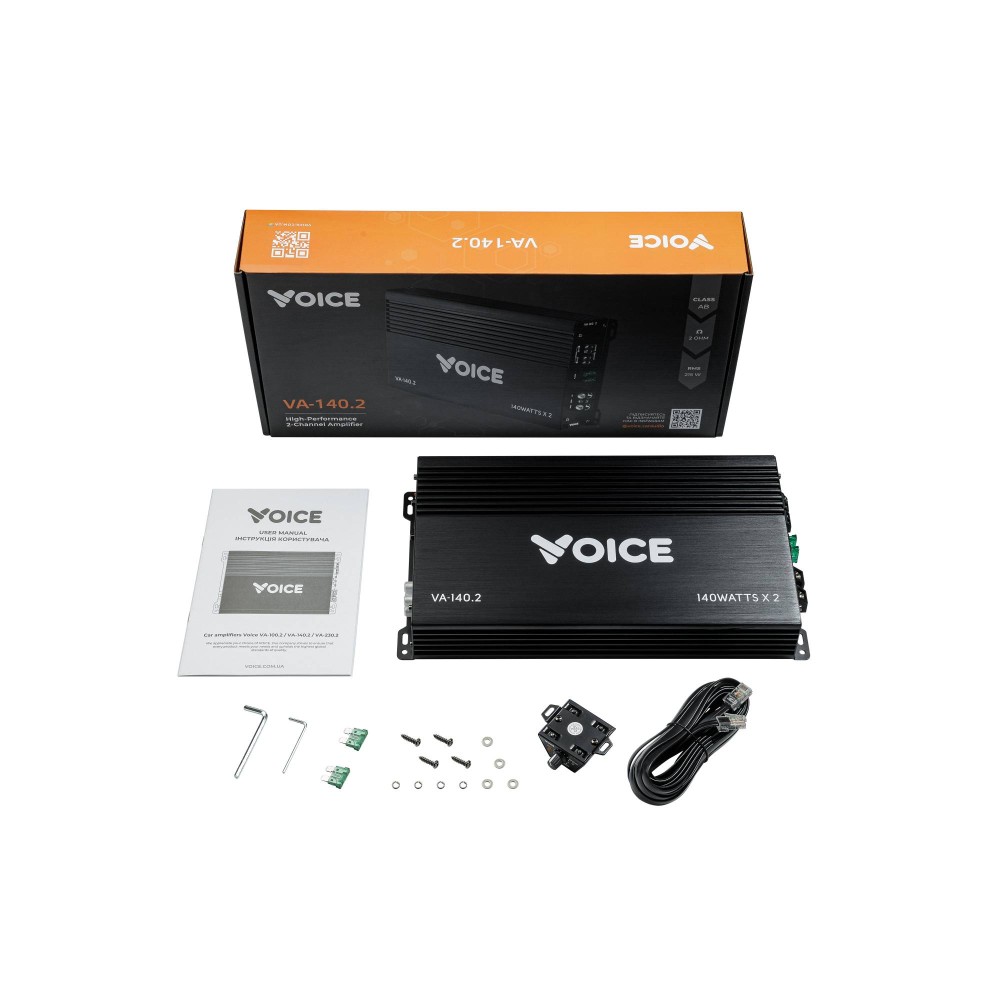 Автомобільний підсилювач звуку Voice VA-140.2 на 2 канали
