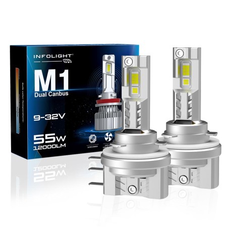 Led лампы Infolight M1 Dual Canbus H15 45W (Дальний свет + ДХВ)