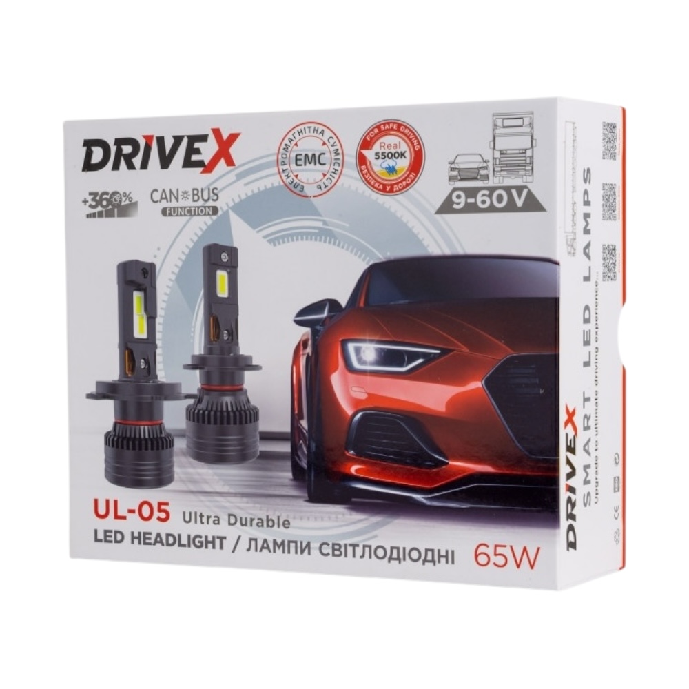 Автомобильные LED лампы DriveX UL-05 HIR2 (9012) 5500K 60W CAN