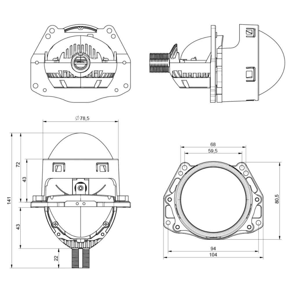 Світлодіодні Bi-Led лінзи Cyclone i4