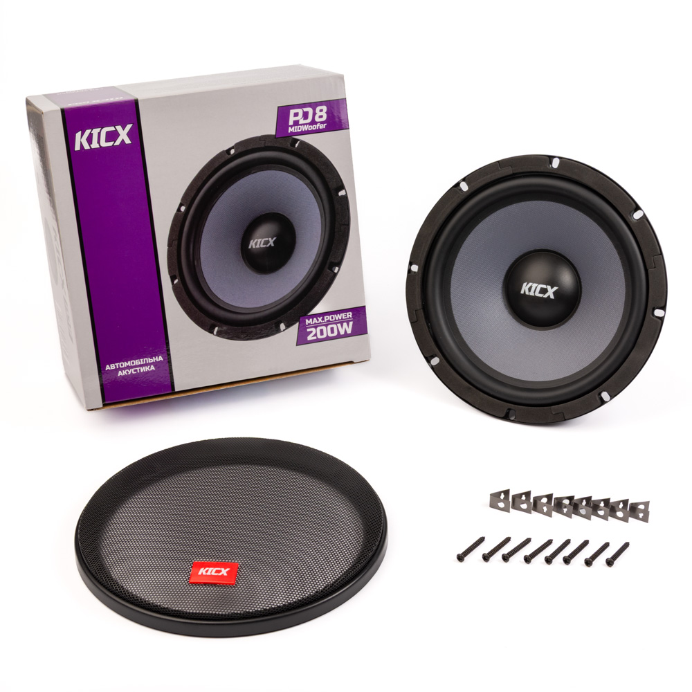 Динаміки мідбас Kicx PD8 (20 см) 80W