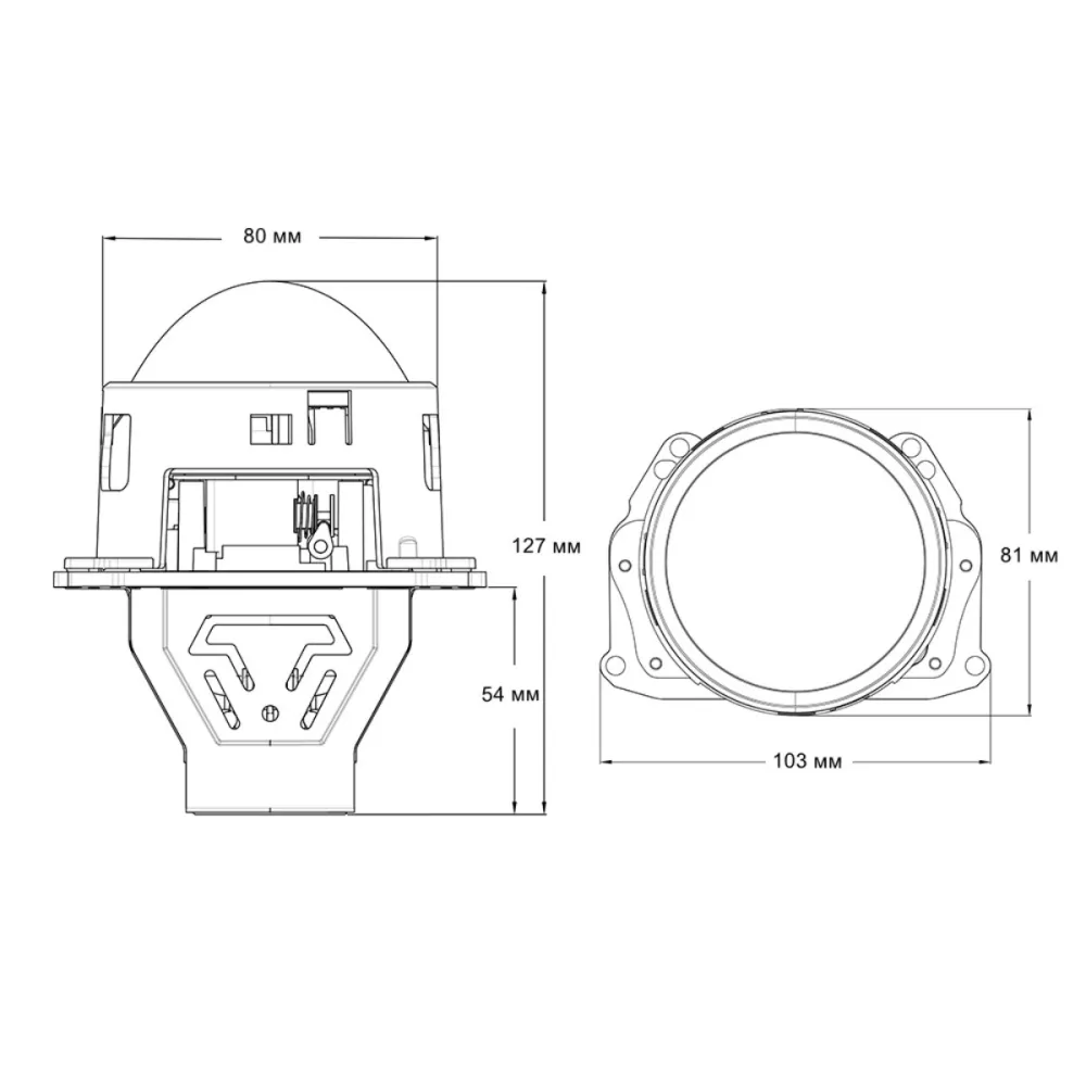 Комплект Bi-Led лінз Cyclone Q3 55/65W 3 дюйми