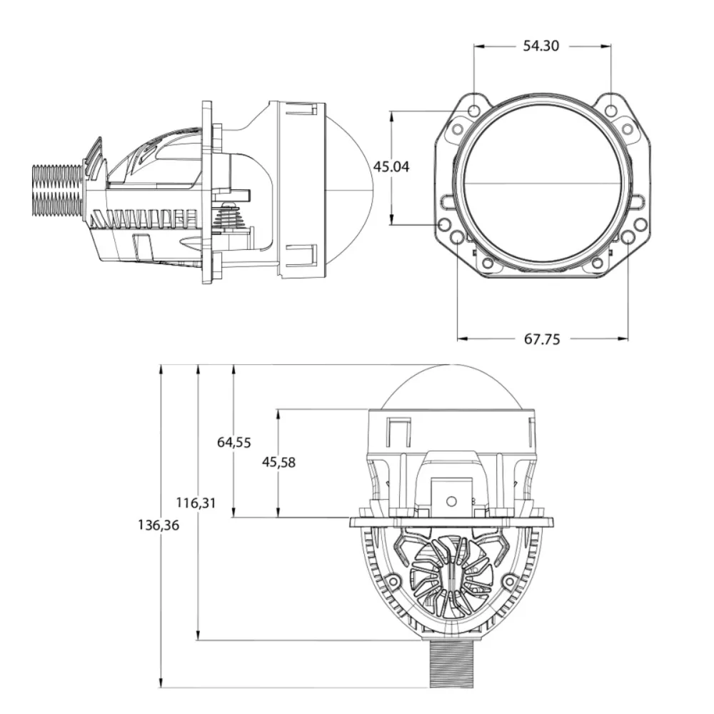 Автомобільні Bi-Led лінзи CYCLONE i1 MAX 55/63W 2.5 дюйми