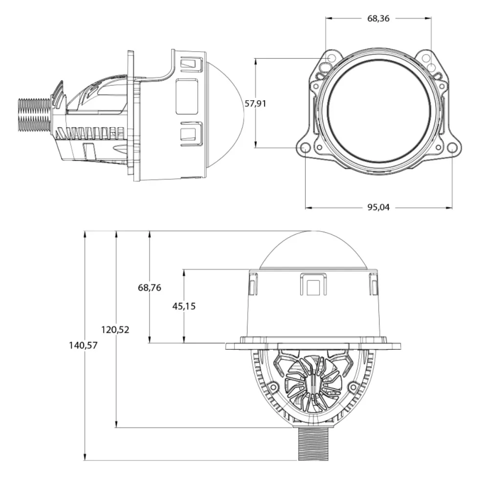Світлодіодні Bi-Led лінзи Cyclone i2 Max 3.0" 55/63W 5500K