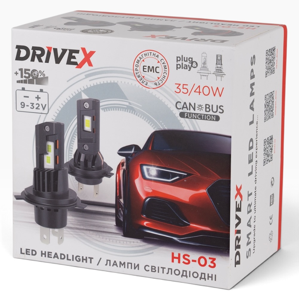 Світлодіодні Led лампи Drivex HS-03 H7 70W (2x35W) 6000K compact