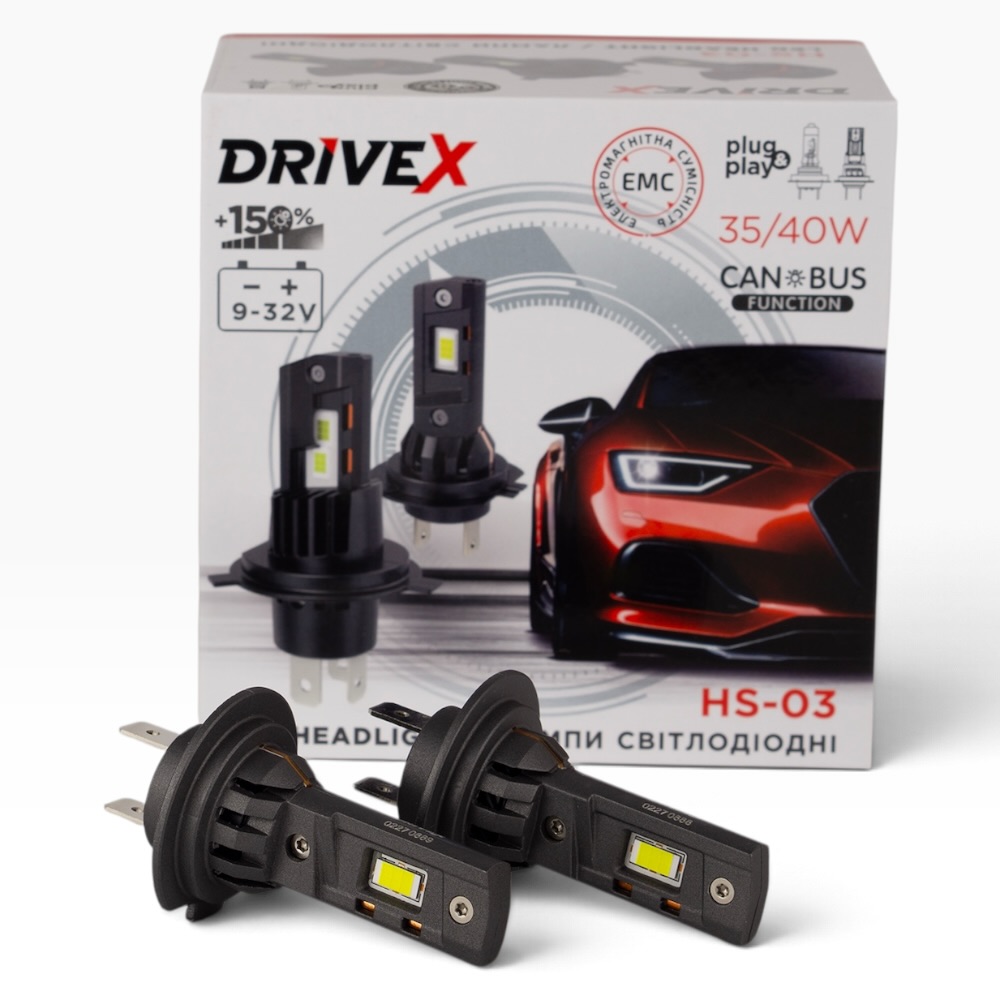 Світлодіодні Led лампи Drivex HS-03 H7 70W (2x35W) 6000K compact