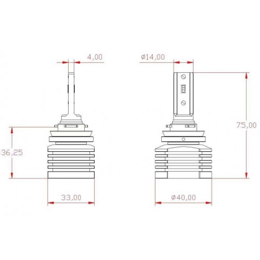 Led лампи Aled S-Series H11 (H8-H9-H16) 24W 5500K (2 шт.)