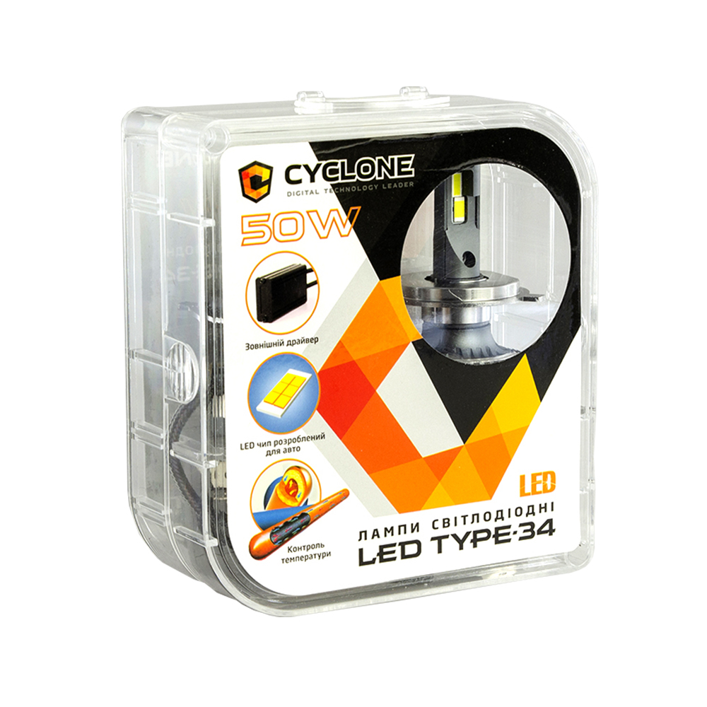 Led лампы CYCLONE Type 34 HB3 (9005) 50W (2 шт.)