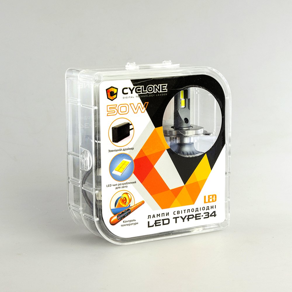 Led лампы CYCLONE Type 34 H4 50W (2 шт.)