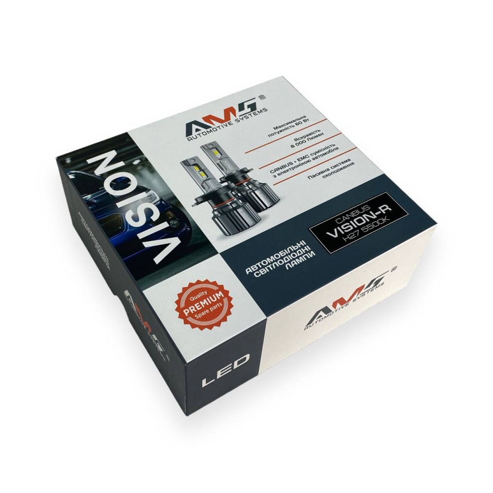 Led лампи AMS Vision-R H27 60W 5500K Canbus (2 шт.)