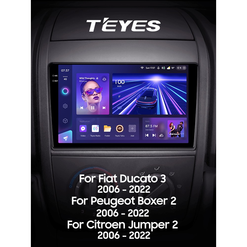 Штатная магнитола Teyes CC3 6+128 Gb Fiat Ducato 3 2006 - 2022 9" 2k