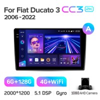 Штатная магнитола Teyes CC3 6+128 Gb Fiat Ducato 3 2006 - 2022 9" 2k