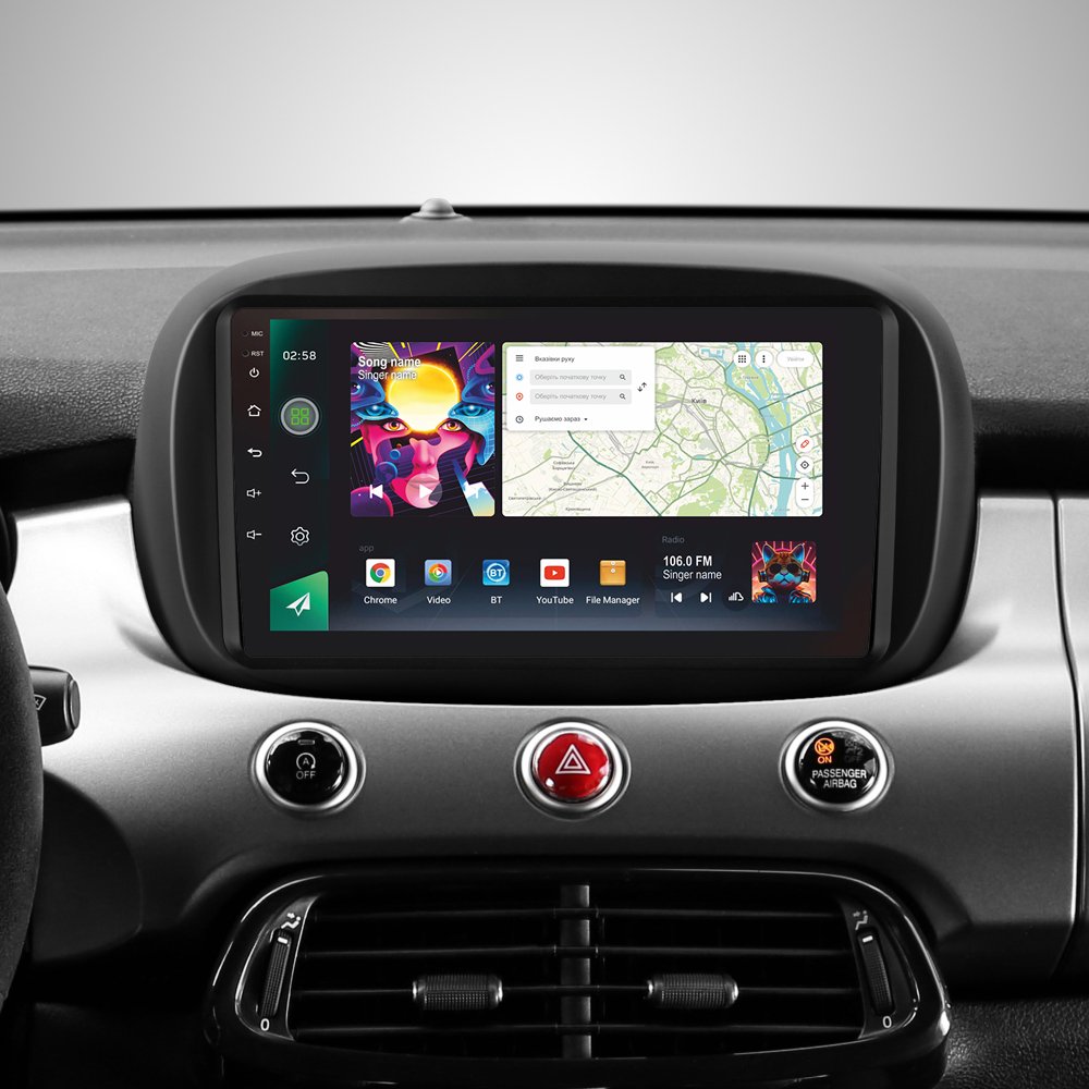 Автомобільна штатна магнітола SIGMA PRO 9464 ANDROID 12 4+64 Gb 4G DSP Fiat 500X 2014-2020 9" (L1) дюймів