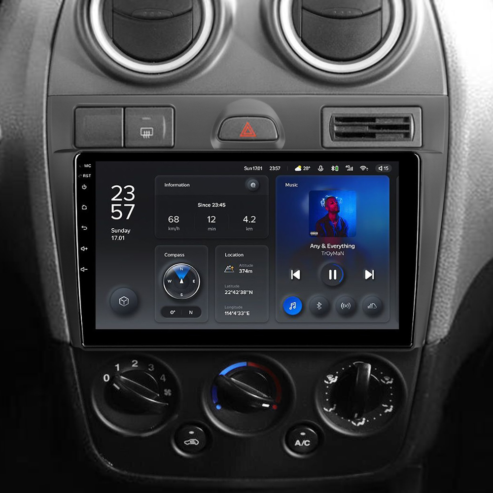 Штатна магнітола Teyes X1 2+32Gb Ford Fiesta Mk VI 5 Mk5 2002 - 2008 9"