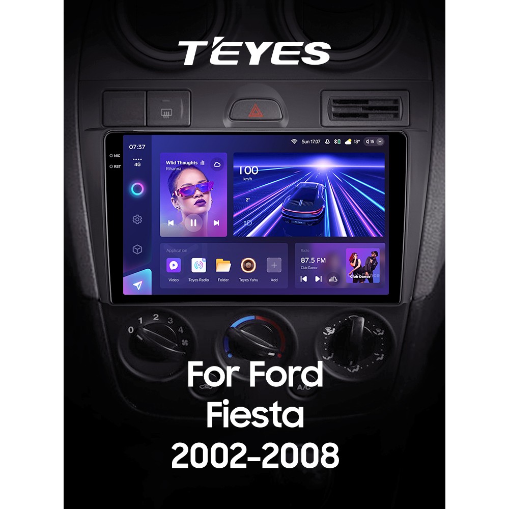 Штатная магнитола Teyes CC3 4+32 Gb Ford Fiesta Mk VI 5 Mk5 2002 - 2008 9" 2k
