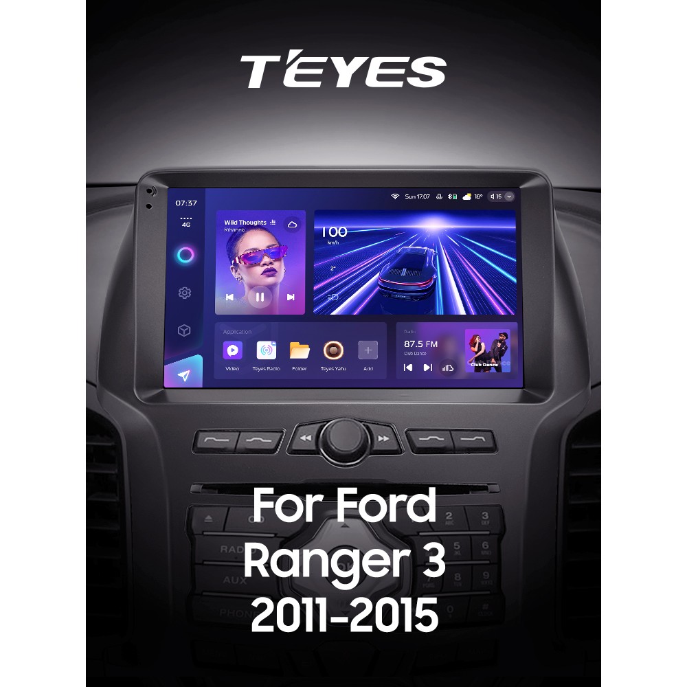 Штатна магнітола Teyes CC3 6+128 Gb з коловим оглядом 360° Ford Ranger 3 (F1) 2011-2015 9" 2k (L1)
