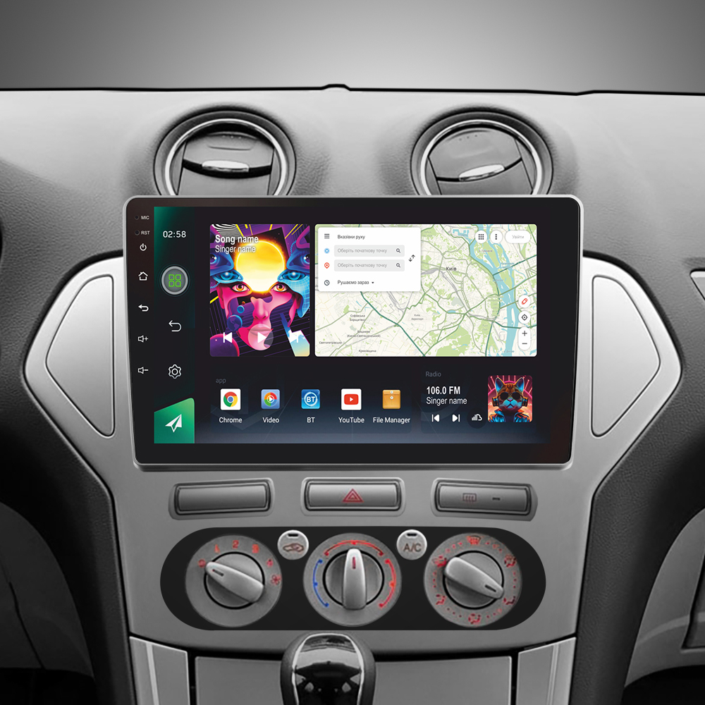 Автомобильная штатная магнитола SIGMA PRO 10464 ANDROID 12 4+64 Gb 4G DSP Ford Mondeo 4 2006-2010 10" дюймов