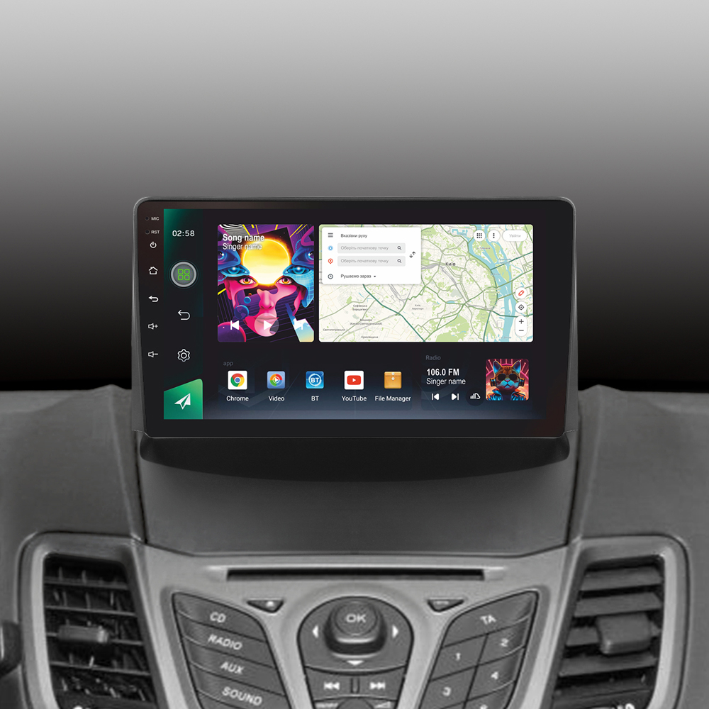 Автомобільна штатна магнітола SIGMA PRO 9464 ANDROID 12 4+64 Gb 4G DSP Ford Fiesta Mk 6 (F2) 2008-2019 9" дюймів
