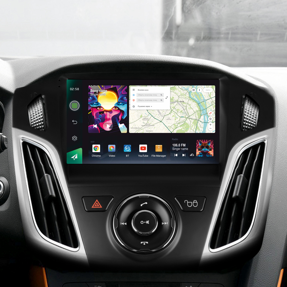 Автомобильная штатная магнитола SIGMA PRO 98128 ANDROID 12 8+128 Gb 4G DSP Ford Focus 3 Mk 3 2011-2019 9" 2k (L1)