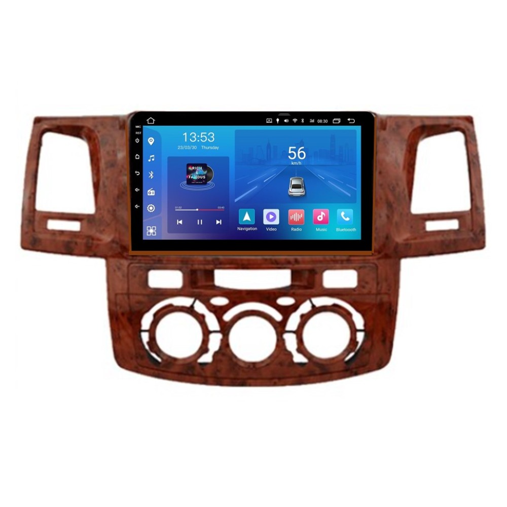 Штатна магнітола FORS.auto FS 1 LITE для Toyota Fortuner/Vigo/Hilux (1+32Gb, 9", Manual AC, wooden) 2007-2014