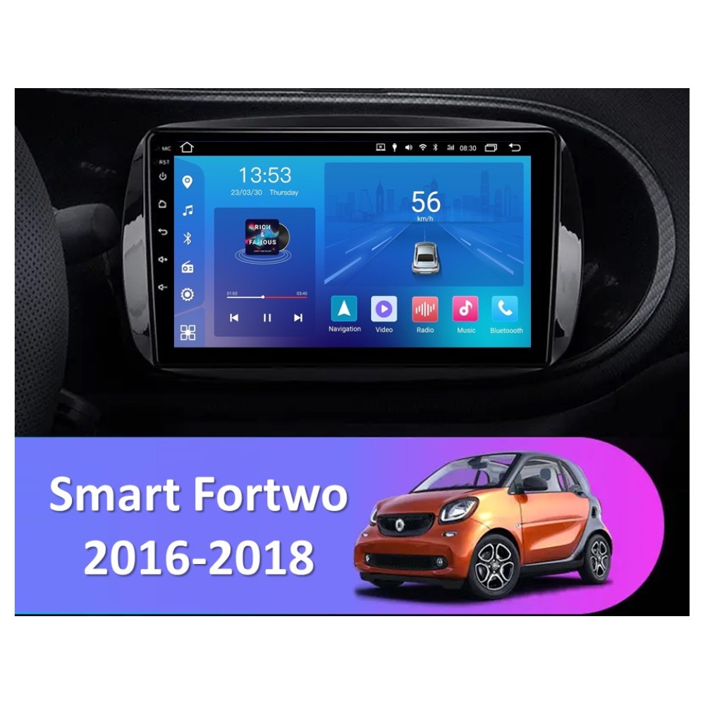 Штатна магнітола FORS.auto FS 1 LITE для Smart Fortwo (1+32Gb, 9") 2016-2018