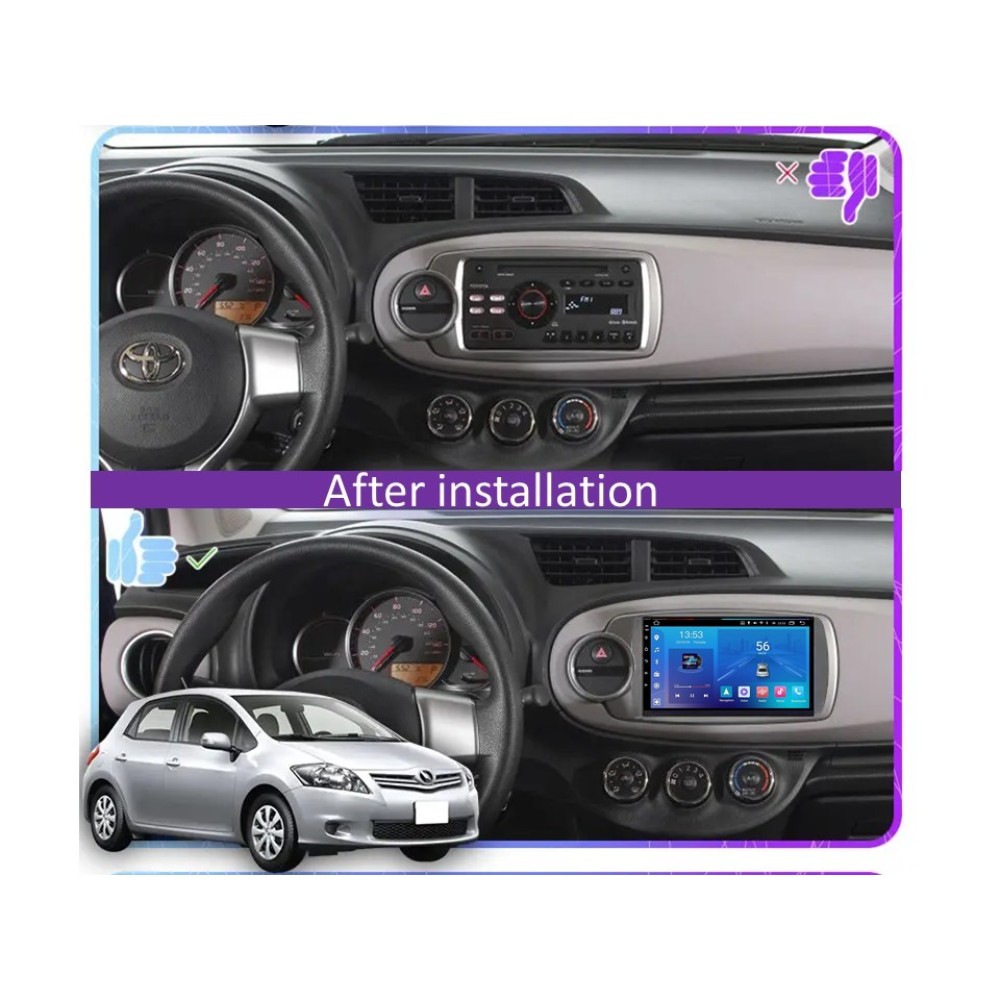 Штатна магнітола FORS.auto FS 1 LITE для Toyota Yaris/Vitz (1+32Gb, 9") 2010-2014