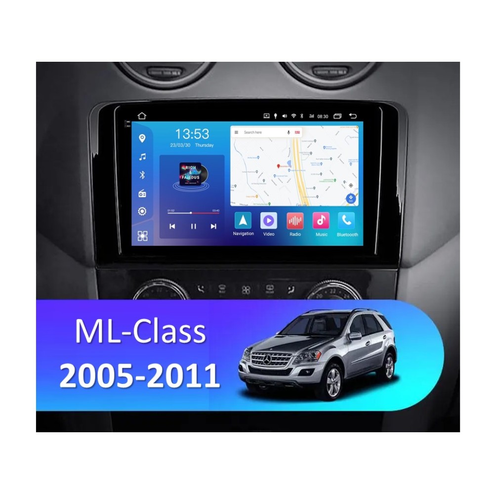 Штатна магнітола FORS.auto FS 6 MAX для Mercedes-Benz ML-Class W164 (6+128Gb, 9") 2006-2011