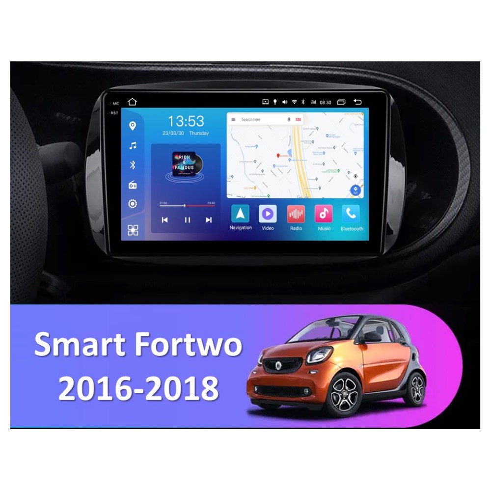 Штатна магнітола FORS.auto FS 2 PRO для Smart Fortwo (2+32Gb, 9") 2016-2018