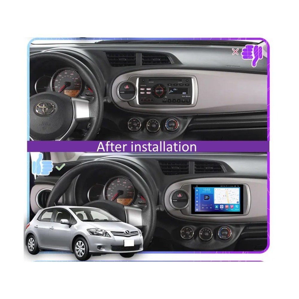 Штатна магнітола FORS.auto FS 6 MAX для Toyota Yaris/Vitz (6+128Gb, 9") 2010-2014